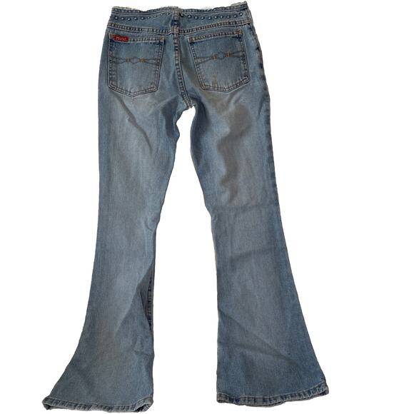 Vintage Mudd Clothing Women's Flare Blue Jeans size 1- Sm Stain, Missing Deco. - Picture 5 of 14